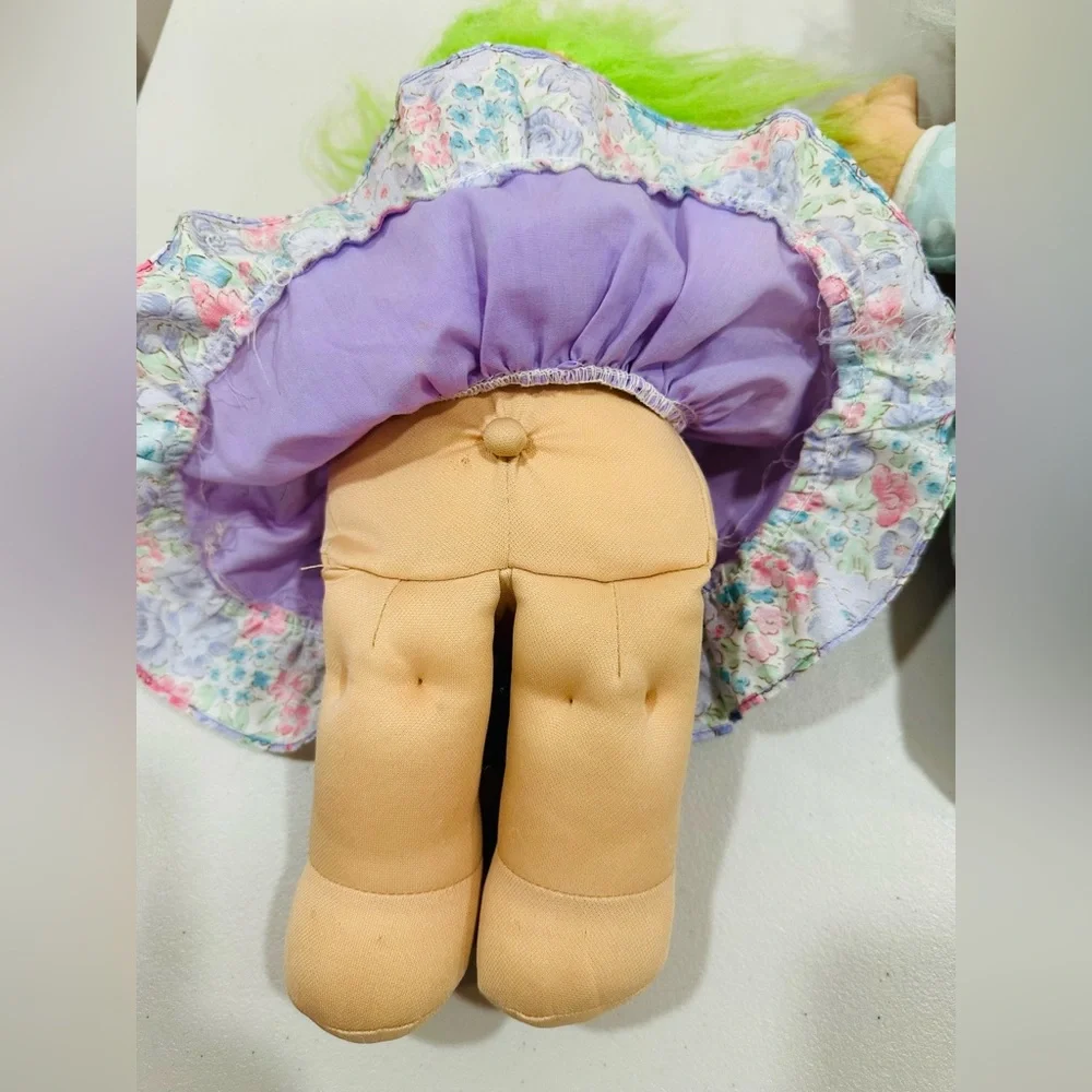 TROLL‎ DOLL LOT OF 2 13” BY ACE NOVELTY TREASURE JEWELED BELLY BUTTON & RUSS